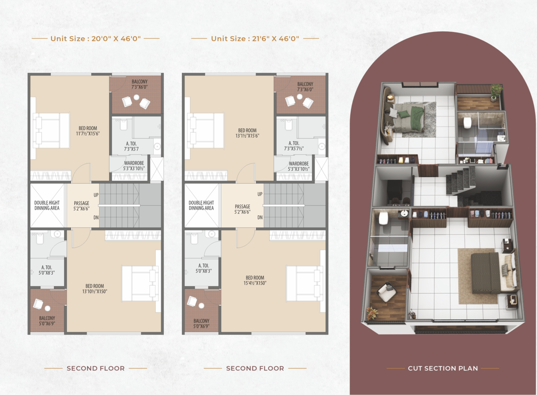 Sarthi Bungalows second floor plan 2 bedrooms Ankleshwar