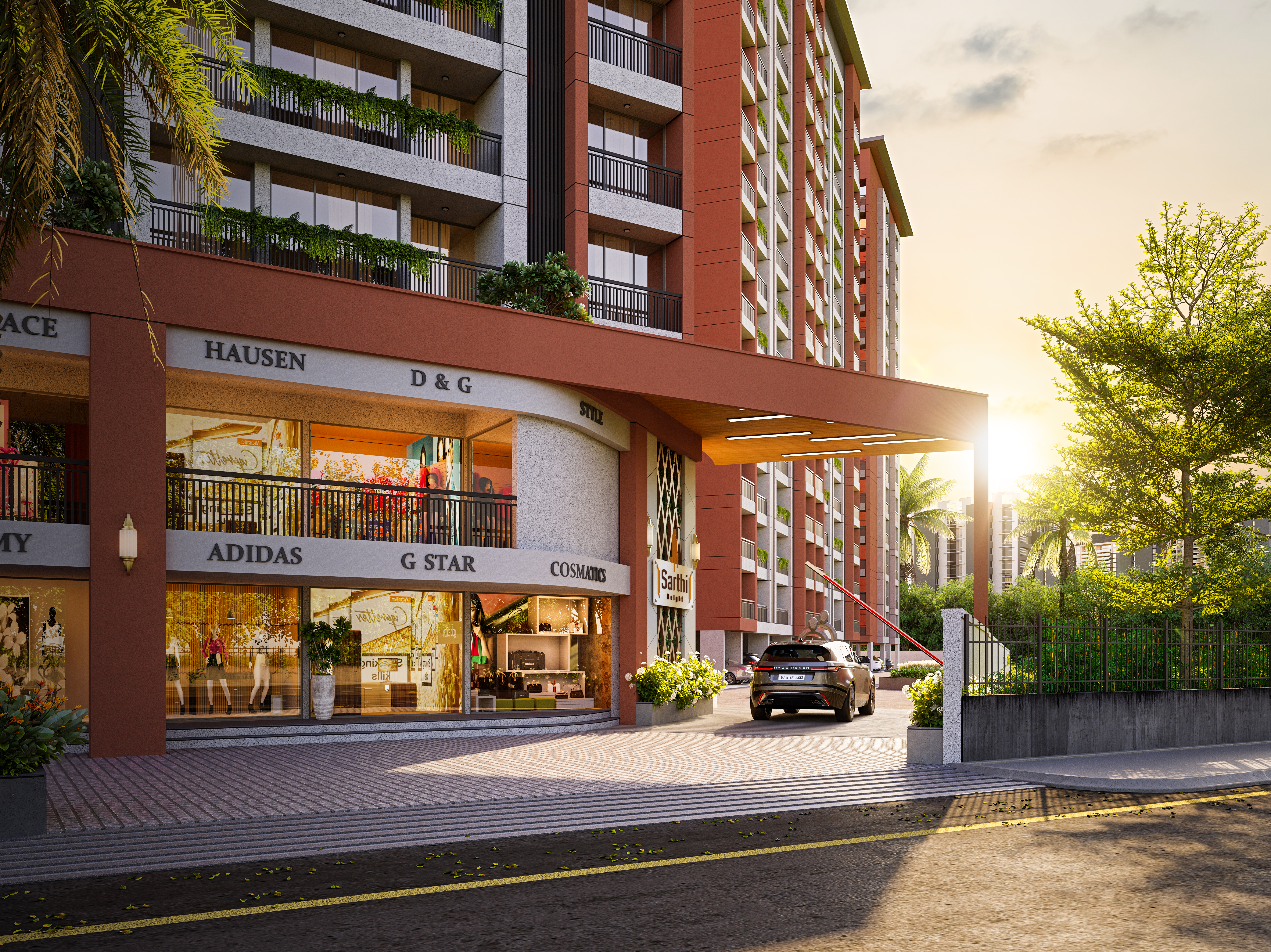 Sarthi Heights premium retail shopping ground floor Ankleshwar